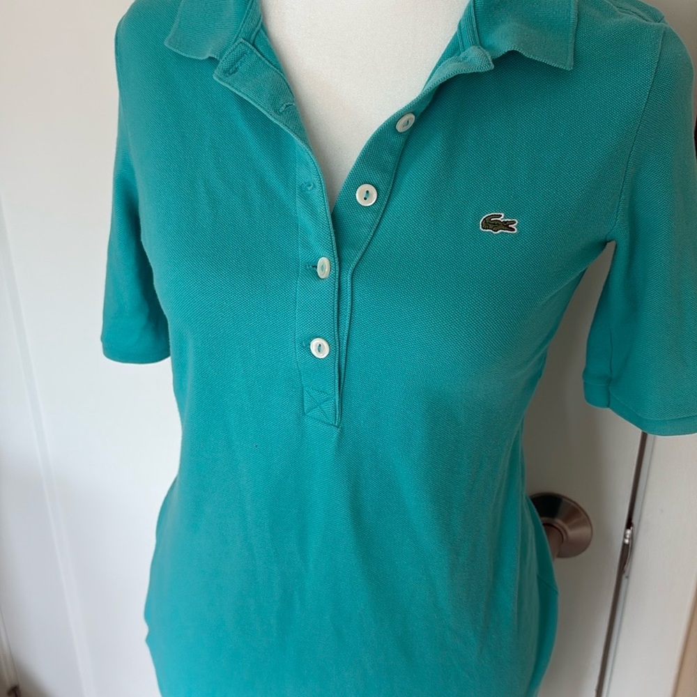Lacoste Blue Polo Dress Fitted Short Sleeve